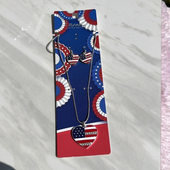 Necklace and earring set 4th of July! - Picture 4 of 7